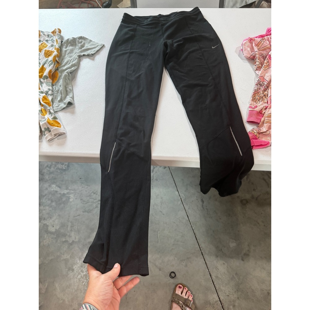 Nike Dri-FIT Women Black Running Pants Reflective Athletic Leggings Small
